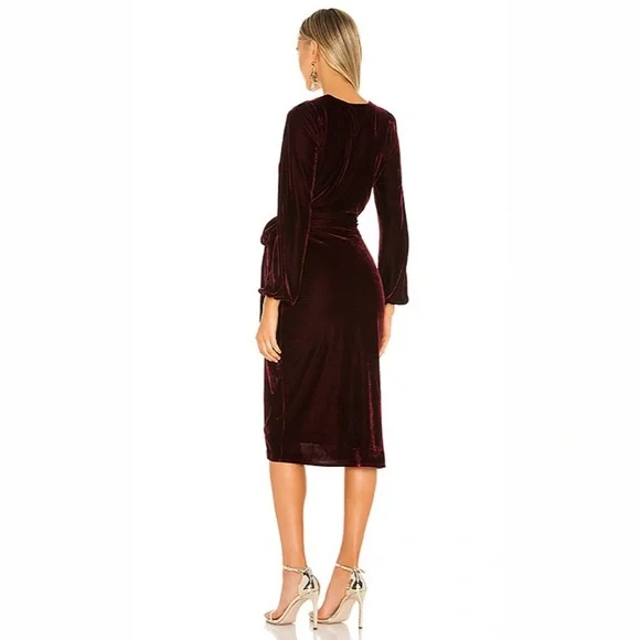 Lovers + Friends Adrianne Midi Dress in Wine Red - Picture 2 of 8